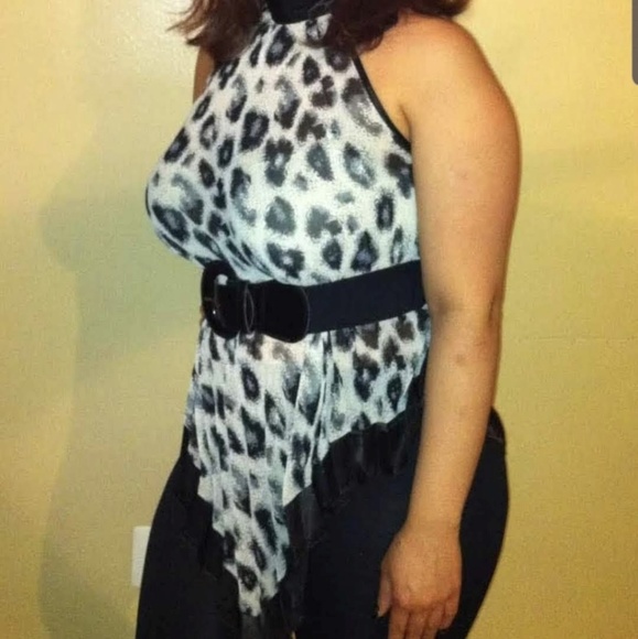 Flamingo Tops - Flamingo Animal Print Halter Top